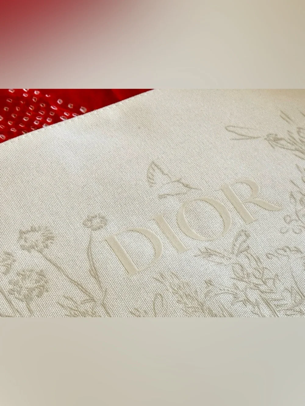 Dior Cream Embossed Floral Envelope Trousseau Bag - Picture 4 of 10